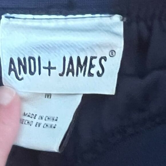 Andi + James Navy And Cream Pleated Midi Skirt, Size M - Picture 7 of 8